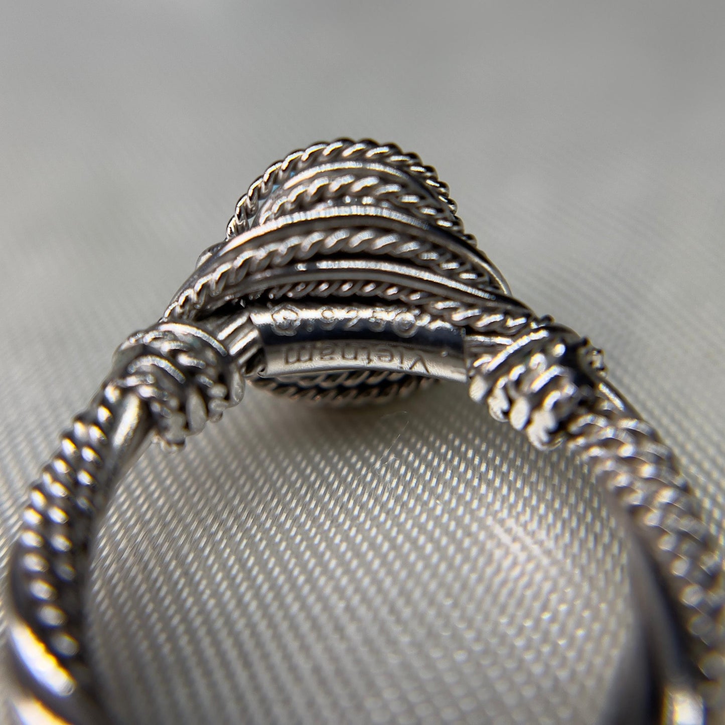 Sleeping Beauty Turquoise Rope Band Ring – Sterling Silver 925 – Twisted Wire Design – Made in Vietnam – Size 7
