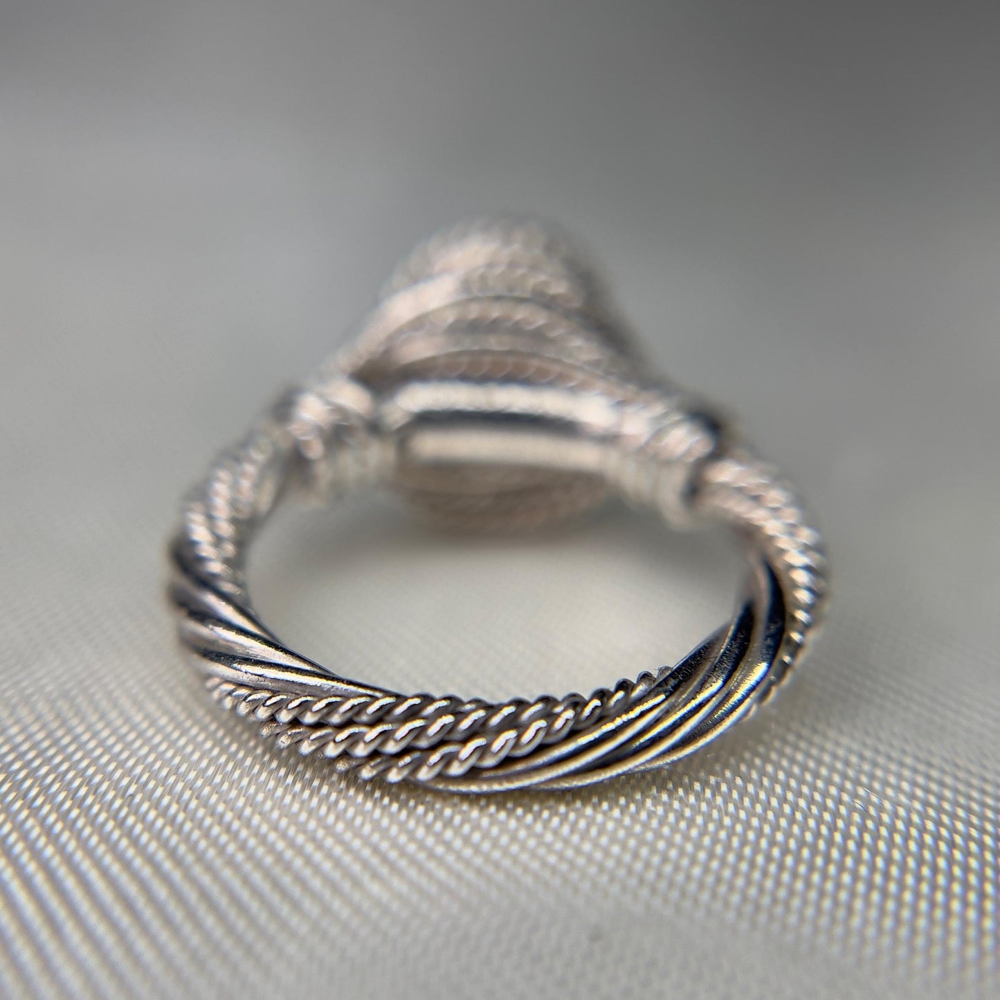 Sleeping Beauty Turquoise Rope Band Ring – Sterling Silver 925 – Twisted Wire Design – Made in Vietnam – Size 7