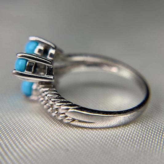 Sleeping Beauty Turquoise Ring Sterling Silver Size 8